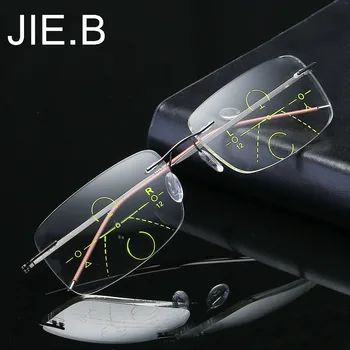 Fără ramă de Ochelari Smart zoom Titan Progresivă Ochelari de Citit Bărbați Femei Miopie Hipermetropie Multifocale Glasse
