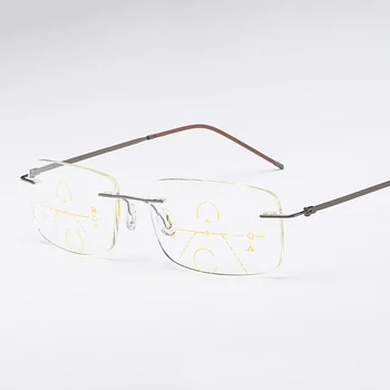 Fără ramă de Ochelari Smart zoom Titan Progresivă Ochelari de Citit Bărbați Femei Miopie Hipermetropie Multifocale Glasse