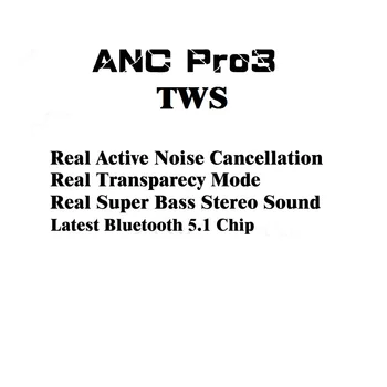 ANC TWS 2020 Nou Wireless Căști Bluetooth 5 Pavilioane anulare Activă a Zgomotului și Modul de Transparență