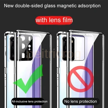 Noi Modernizate de Protecție Lentile Magnetice de Sticlă față-verso Caz Pentru Huawei Honor 30 de ani V30 Pereche 20 30 P30 P40 Pro Nova 6 7 SE Acoperă