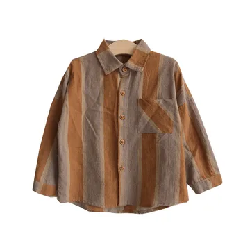 2020 Baby Girl boy Moda Bumbac Verifica stripe shirt bluza Haine Copii copii de Bună calitate haine confortabile Haine
