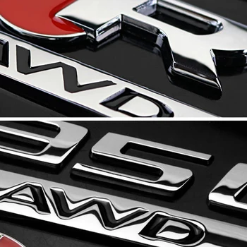AQTQAQ 1buc 3D Metal 25T 35T AWD Masina Lateral Aripa Spate, Portbagaj Emblema, Insigna Decalcomanii Autocolant pentru Jaguar F-PACE,accesorii decor