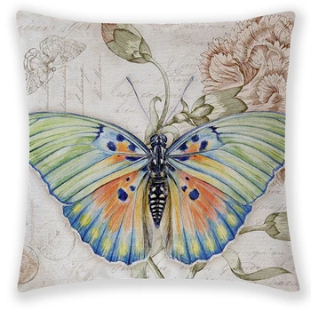 Fluture, Libelula Model de Lenjerie de pat din Bumbac Pătrat Pernă Caz Camera de zi Canapea Pernă Acoperă 45x45 Elegant Acasă Decorative