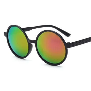 Glitztxunk 2018 Nouă Rundă de ochelari de Soare Retro Bărbați Femei Brand Designer de ochelari de Soare Vintage strat oglindă Oculos De sol UV400