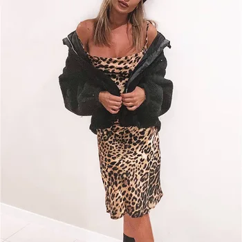 2018 Femeie Sexy Leopard Rochii Mujer De Îmbrăcăminte Fără Mâneci Slim Fit Doamnelor Petrecere De Club Rochie Mini Bodycon Backless Femme Bretele