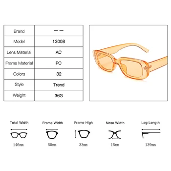 DYTYMJ Dreptunghi ochelari de Soare Femei Mică Cadru ochelari de Soare Femei Gradient de Ochelari de Soare pentru Barbati Moda Bomboane de Culoare Gafas De Sol