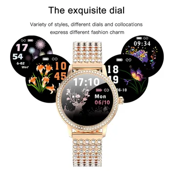 Împânzit cu diamante Ceas Inteligent 2020 Femei Frumoase din Oțel Ceasuri IP68 rezistent la apa Bratara Rata de Inima LW20 Smartwatch Cadou Pentru Iubita