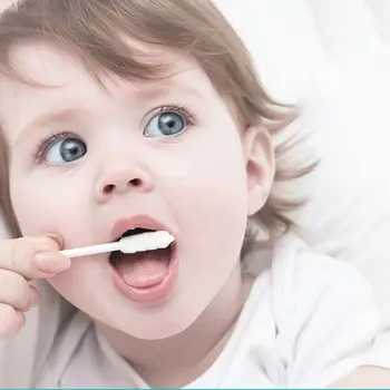 30Pcs de Unică folosință Periuta de dinti pentru Copii de Hârtie Mâner Tijă de Limba Curat Tifon Periuta de dinti pentru Sugari Orală Curățare Stick de Ingrijire Dentara