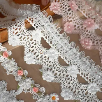 3D ștrasuri din mărgele de perle ciucure dantelă de ornamente lucrate manual, dantela cu margele DIY nunta imbracaminte pentru copii pantofi și pălării, accesorii decor