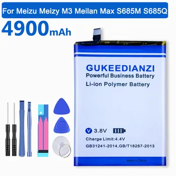 GUKEEDIANZI BS25 Telefon Mobil baterie Li-ion Polimer Acumulator de schimb 4900mA de Mare Capacitate Pentru Meizu M3 Meilan Max S685Q S685M
