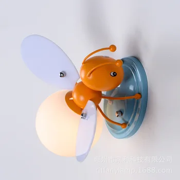 Creativ camera copiilor băiat de desene animate fata noptiera decorative firefly albine LED lampă de perete