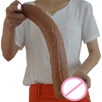 QKKQ 39.5 cm lungime Vibrator Maro Realist Penisul Jucarii Sexuale Pentru Femei Uriașe Erotic Produs Lesbiene Flirt Masturbez Lung Penis artificial
