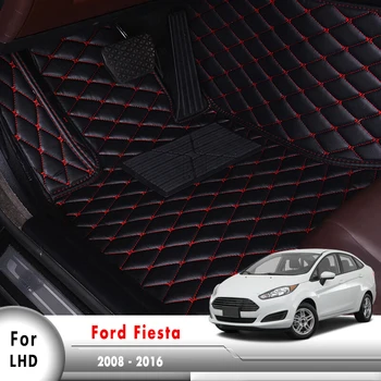 3D Covoare Interior din Piele Mat Pad Auto Accesorii Auto Mat Etaj Pentru Ford Fiesta 2008 2009 2010 2011 2012 2013 2016