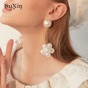 SuXin cercei 2020 simplu nou pearl șir de temperament cercei pentru femei lung pearl cercei pandantiv bijuterii cadou
