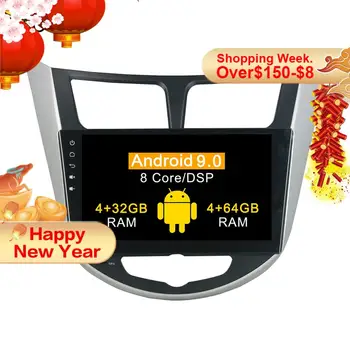 DSP 4G+64G Android 9.0 car dvd player pentru hyundai Verna /Accent /Solaris 2011-2012 Navigare GPS Auto Auto Radio, Video, Unitate de Cap