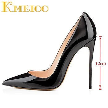 Kmeioo Plus Dimensiune Pompe De Bază Femeie, Pantofi Pe Tocuri Înalte Clasice Birou Doamnă Subțire A Subliniat Toe Stilet Tocuri Femei Nunta, Pantofi De Bal
