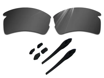 Glintbay Precise-Fit Avansate Negru Lentile de Înlocuire și de Cauciuc Negru kit pentru Oakley Flak 2.0 XL ochelari de Soare