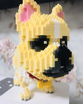 2019 Urs Roz Shiba Rasa Pisică Câine Husky Bulldog Dumnezeu A Bogăției Animal de Companie 3D Model Diamond Mini Blocuri de Jucărie Cadou