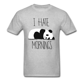 Urăsc Diminețile 2018 Leneș Fan Bărbați T-shirt Panda Tipărite Amuzant Îmbrăcăminte de Vară Grafic Topuri Teuri Desene animate Designer Tricou