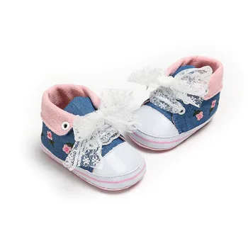 Broderie Flori Baby Pantofi Dantela De Primăvară De Toamnă Copil Nou-Născut Fată Pantofi Bowknot Moale, Talpa Non-Alunecare Copilul Sugar Prima Pietoni