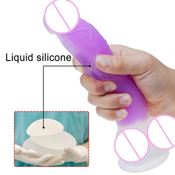 Pielea Realist Penis Urias Fluorescente Mare Vibrator Din Silicon Flexibil Cu Ventuza Penis Artificial Sex Feminin Masturbator Jucarii Sexuale