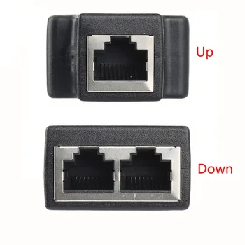 2 buc/pereche Nouă de la 1 la 2 Dublu Feminin Port RJ45 Splitter Conector CAT6 LAN Ethernet Sockt Conexiuni de Rețea Splitter Adaptor