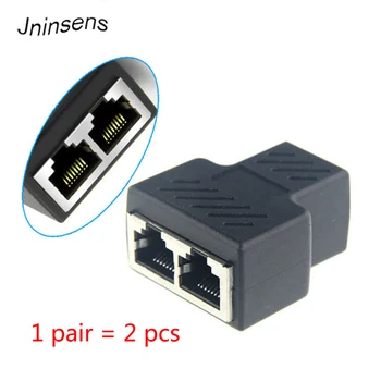 2 buc/pereche Nouă de la 1 la 2 Dublu Feminin Port RJ45 Splitter Conector CAT6 LAN Ethernet Sockt Conexiuni de Rețea Splitter Adaptor