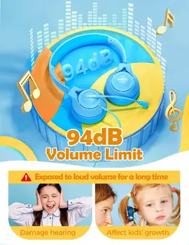 Mpow LH1 Copii Căști cu Microfon cu Fir Căști Stereo Sunet&94dB Limita de Volum de 3,5 mm de Învățare On-line Cască pentru Copil