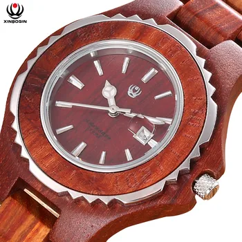 XINBOQIN Cuarț Ceasuri Barbati Design Special Lemn de Ceasuri Fashion Casual Simplu Rezistent la Apa Bărbați Ceasuri din Lemn 6601