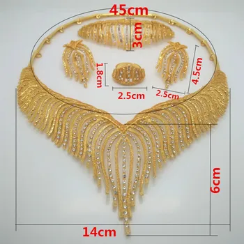 Moda Africană Șirag de mărgele Set de Bijuterii en-Gros 2018 Nigerian Nunta de cristal set de bijuterii de aur din Dubai colorate Set de Bijuterii de Mireasă