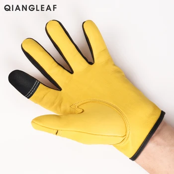 QIANGLEAF Brand Nou pentru Bărbați Siguranță Mecanic de Lucru Mănuși Piele Mănuși de Lucru Industriale Copii en-Gros Transport Gratuit 550MY