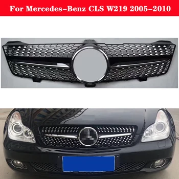 Pentru Mercedes-Benz CLS W219 2005-2010 styling Auto Mijlocul grila plastic ABS Argintiu Negru bara fata grill Auto Center Grila