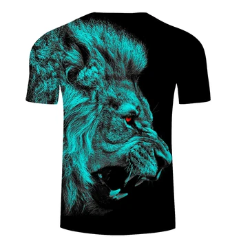 Ochi roșii Leu tricou Barbati tricou Leu t-shirt de Animale 3D Top Streatwear Tee Maneci Scurte Camiseta Băiat Hip Hop Picătură Navă ZOOTOPBEAR