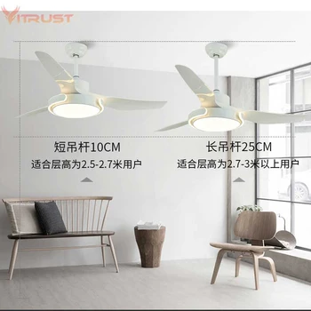 Nordic frecvență variabilă ventilator de tavan lampa cu telecomanda minimalist de uz casnic pandantiv fan lumină pentru dormitor