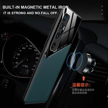 Pentru coque Xiaomi Mi 10 Ultra caz silicon moale bara de protectie din piele textura mașină caz magnetic pentru Xiaomi Mi 10 Lite caz capacul din spate