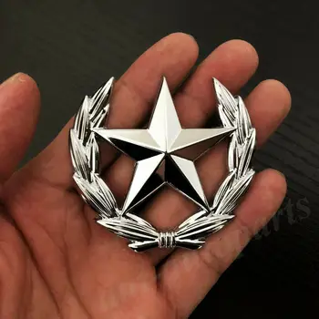 3D Metal Chrome Pentagrama Steaua CPC Portbagaj Fereastra Emblema, Insigna Autocolant Decal