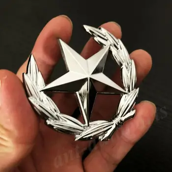 3D Metal Chrome Pentagrama Steaua CPC Portbagaj Fereastra Emblema, Insigna Autocolant Decal