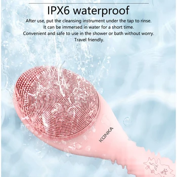 KONKA Fata Perie de Curățare 3 în 1 Electric Perie de Curățare Faciale IPX6 Silicon Impermeabil (roz)