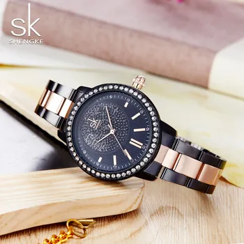 Shengke 2020 Top Brand de Lux Cuarț de Cristal Femei Brățară Ceas Pentru Femei Femei Încheietura Ceas Relogio Feminino SK K0075
