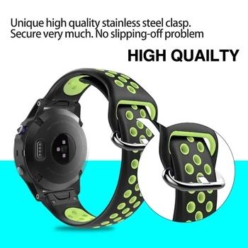 22 20mm Silicon Eliberare Rapidă Watchband Wriststrap pentru Garmin Fenix 5 Fenix 6 Pro Fenix 5S S60 Ceas Easyfit Ceas Trupa Încheietura mâinii