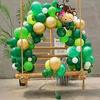 80buc Junglă Dinozaur Baloane Ghirlanda cu Frunze de Palmier de Aur Verde Baloane cu Maimuta Balon de Folie de Petrecere de Aniversare pentru Copii Decoratiuni