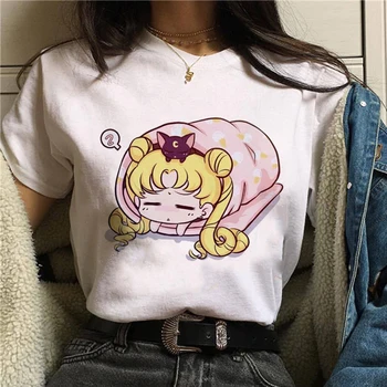Tricou Femei Sailor Moon Desene animate Amuzant Harajuku Femela Topuri Ullzang Anime T-shirt ' 90 Stil coreean Tricou Grafic de Top Tees