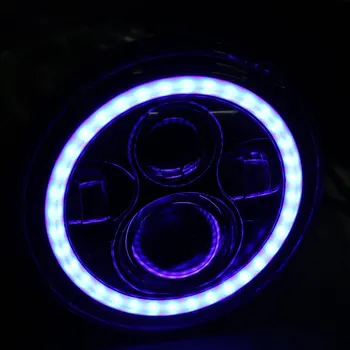 7 inch Rotund Albastru Inel Unghi Ochi DRL Faruri cu LED-uri de Conducere moto Lampa Pentru LFI, FLSS, FLSTC, FLSTF Motocicleta