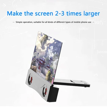 Video Film Lupă HD 3D 12 inch Ecran de Telefon Mobil Amplificator Proiector Telefon Rack Stand Suport cu Audio Bluetooth