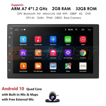 Android 2 Din radio Auto Multimedia Video Player Universal auto Stereo HARTA GPS Pentru Volkswagen, Nissan, Hyundai, Kia toyata CR-V Mic