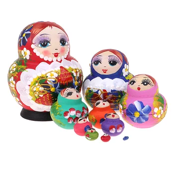 2 Seturi de 10 Bucati de Pictat Fete rusă Babushka Matryoshka Păpuși Kit de Copii Ziua de nastere Cadou de Crăciun Ornamente