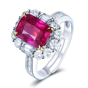 Noua moda delicate roșu princess square deschidere reglabil bijuterii doamnelor logodna nunta, cadou de ziua inel