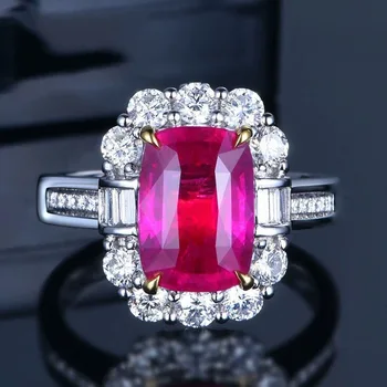 Noua moda delicate roșu princess square deschidere reglabil bijuterii doamnelor logodna nunta, cadou de ziua inel