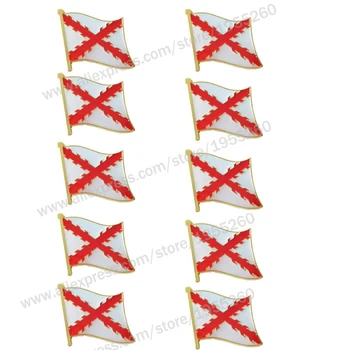 En-gros de zece bucăți Spania Steag Național de Cross de Burgundia Plin Broderie Patch-uri pin rever Insigna