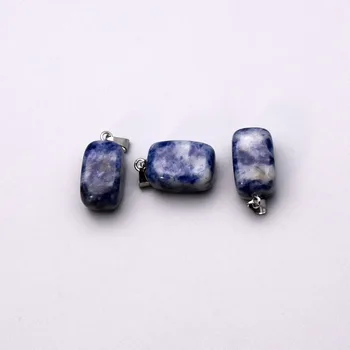 Moda piatra naturala Sodalit pătrat Pandantive & coliere pentru a face Bijuterii farmec Punct accesorii 50pcs/lot en-gros